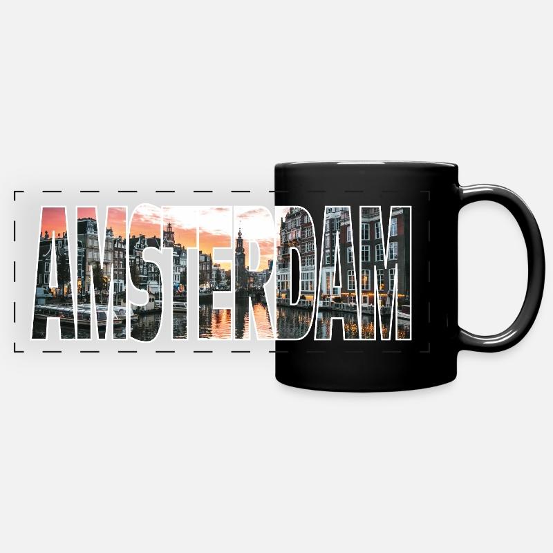 Amsterdam - Panorama-Tasse farbig - Schwarz