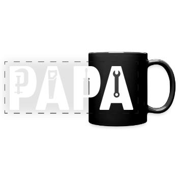 Vater Handwerker| Papa Geschenkidee - Panorama-Tasse farbig - Schwarz - Vorne