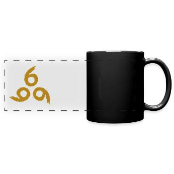 666 Gold - Panorama-Tasse farbig - Schwarz - Vorne