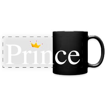Prince with crown - Full Colour Panoramic Mug - black - Front