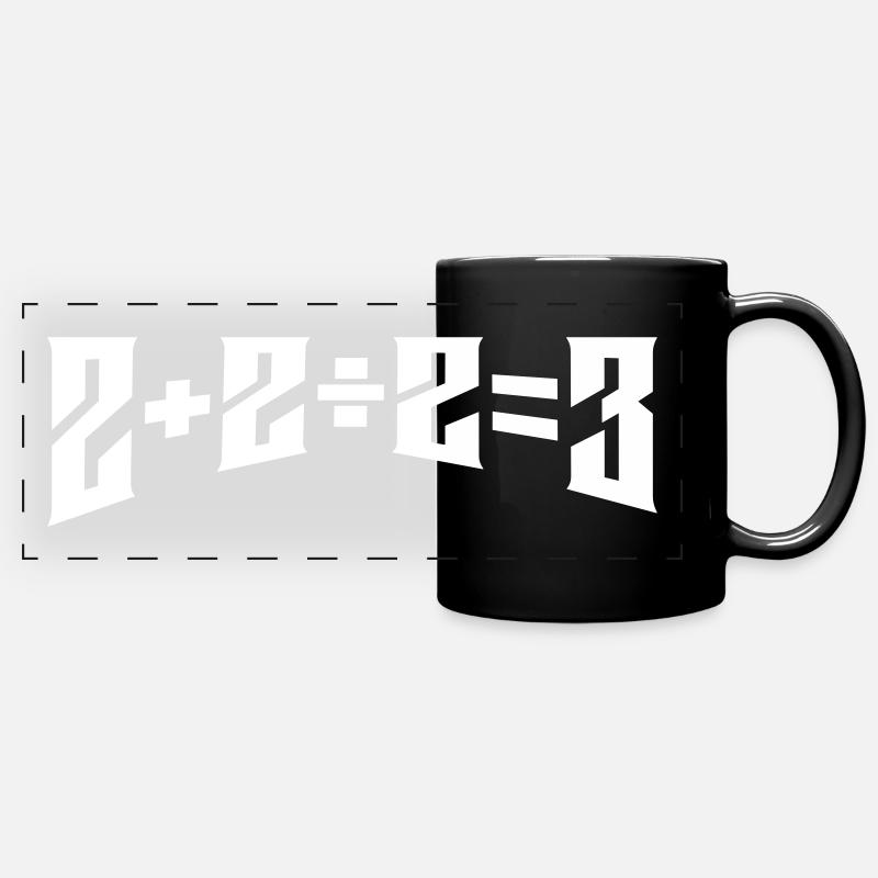 2 + 2 ÷ 2 = 3 - Full Colour Panoramic Mug - black