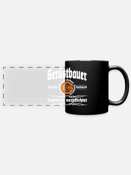Gerüstbauer Handwer + Tradition - Panorama-Tasse farbig - Schwarz