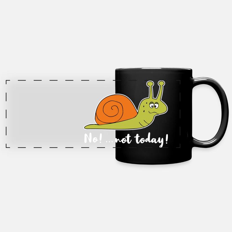 No Not Today Snail Chilling Funny Lazy Gift - Full Colour Panoramic Mug - black