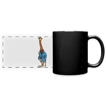 Giraffe Cleaner Mop - Full Colour Panoramic Mug - black - Front