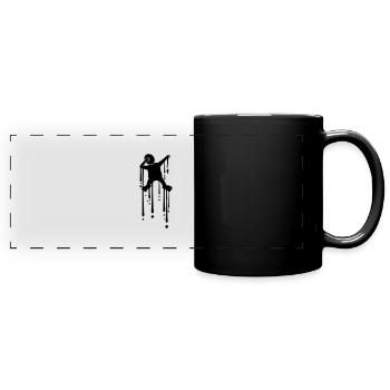 gouttes dansantes tamponnant graffiti silhouette dab bronzage - Mug panoramique uni - noir - Devant
