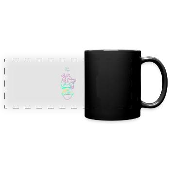 Heart Skull 1 purple with Idée Noire logo - Full Colour Panoramic Mug - black - Front