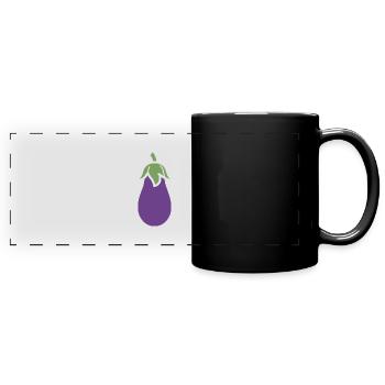 Aubergine - Mug panoramique uni - noir - Devant