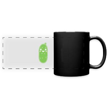 Gurke - Panorama-Tasse farbig - Schwarz - Vorne