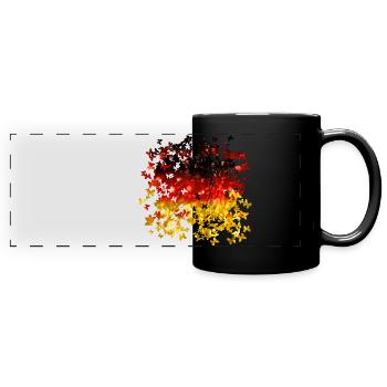 03 Deutschlandflagge Deutschlandfahne romantisch - Panorama-Tasse farbig - Schwarz - Vorne