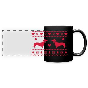X-Mas Dackel - Mug panoramique uni - noir - Devant