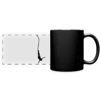 bungee jumper silhouette - Full Colour Panoramic Mug - black - Front