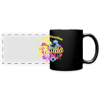 Familienurlaub Florida - Panorama-Tasse farbig - Schwarz - Vorne