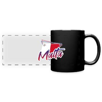 Malta - Full Colour Panoramic Mug - black - Front