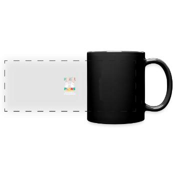 My Easter Plans Mimosa Mornings Fun Bunny Art - Full Colour Panoramic Mug - black - Front