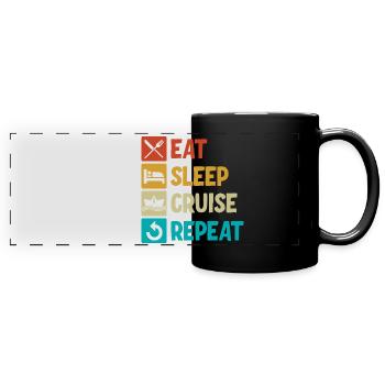 Family Cruise - Full Colour Panoramic Mug - black - Front