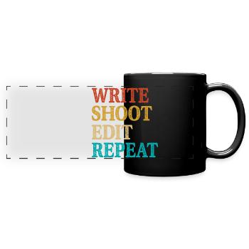 Écrire Shoot Edit Répéter Cinéaste - Mug panoramique uni - noir - Devant