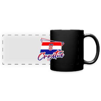 Croatie (Hrvatska) - Mug panoramique uni - noir - Devant