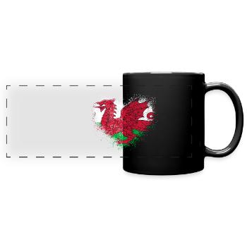 Wales - Full Colour Panoramic Mug - black - Front