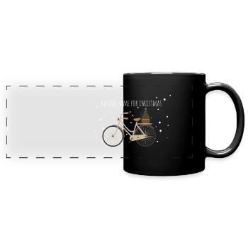 Riding Home for Christmas - Full Colour Panoramic Mug - black - Front