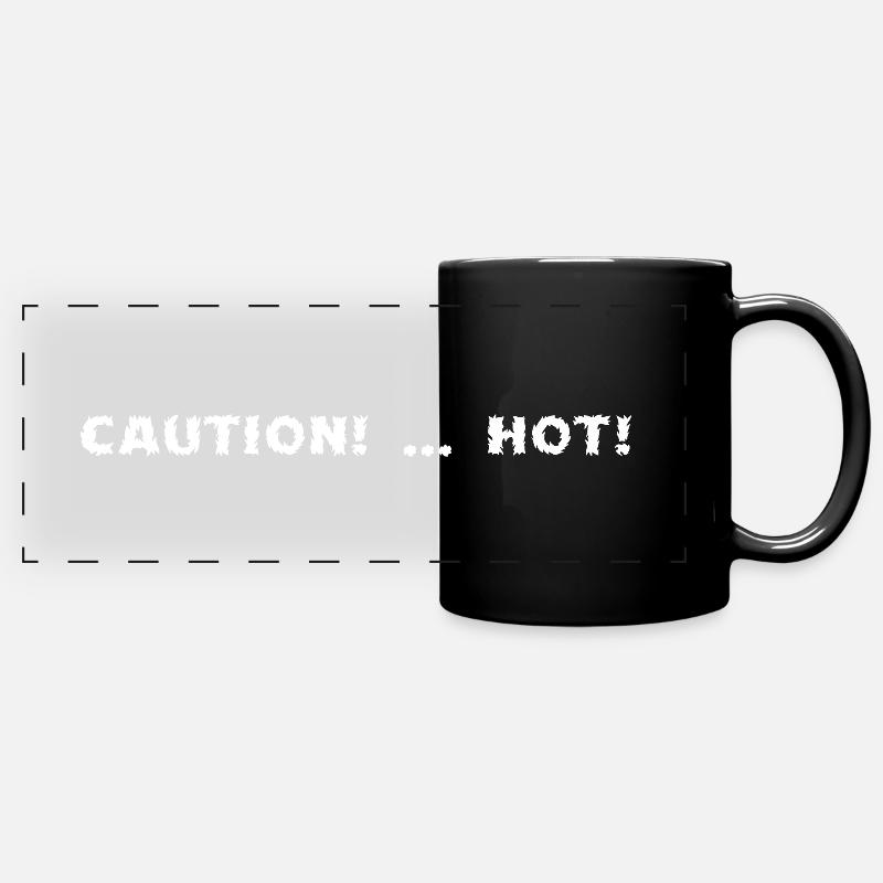 Caution! Hot! - Full Colour Panoramic Mug - black
