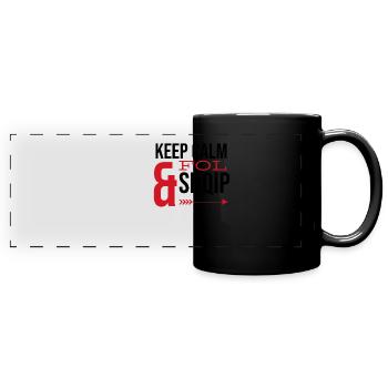 Keep calm and fol shqip Kuq e Zi Shqiptar Albanians - Full Colour Panoramic Mug - black - Front