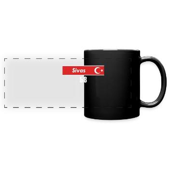 58 Sivas Türkisches Nummernschild als Geschenk - Panorama-Tasse farbig - Schwarz - Vorne