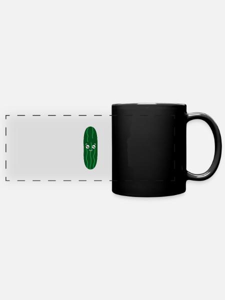 Gurke - Panorama-Tasse farbig - Schwarz