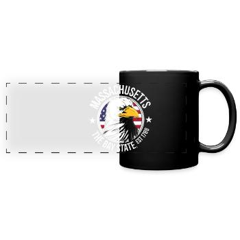 Massachusetts - Panorama-Tasse farbig - Schwarz - Vorne