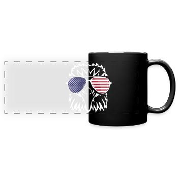 4. Juli USA - Panorama-Tasse farbig - Schwarz - Vorne