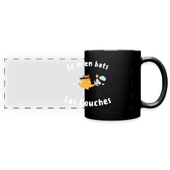 Je m'en bats Les Couches - Mug panoramique uni - noir - Devant