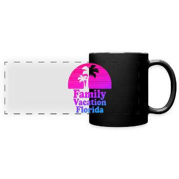 Familienurlaub Florida - Panorama-Tasse farbig - Schwarz - Vorne