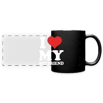 I Love My Boyfriend - Panorama-Tasse farbig - Schwarz - Vorne