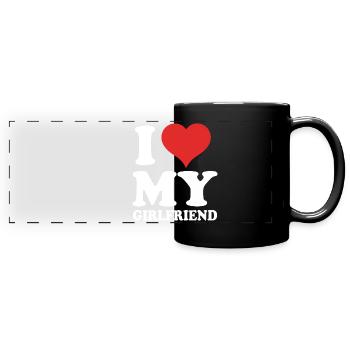 I Love My Girlfriend - Panorama-Tasse farbig - Schwarz - Vorne