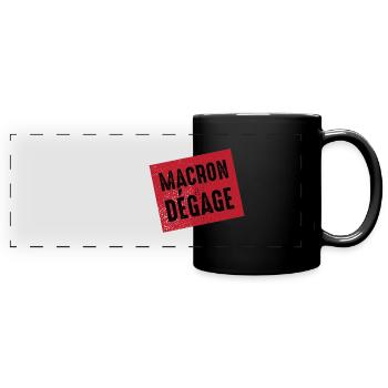 Macron gibt wütenden französischen Volksaufstand ab - Panorama-Tasse farbig - Schwarz - Vorne