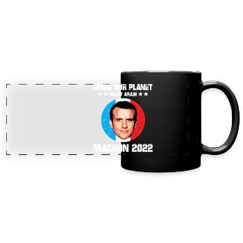 Make our planet great again macron écolo anglais - Mug panoramique uni - noir - Devant