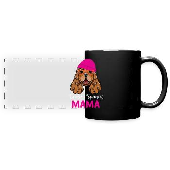 cocker spaniel mama gift idea for owners women fun - Full Colour Panoramic Mug - black - Front