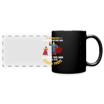 Annonce futur grand frère bêtises Super héros - Mug panoramique uni - noir - Devant