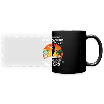 belle maman danseuse kizomba sexy couple BG amour - Mug panoramique uni - noir - Devant
