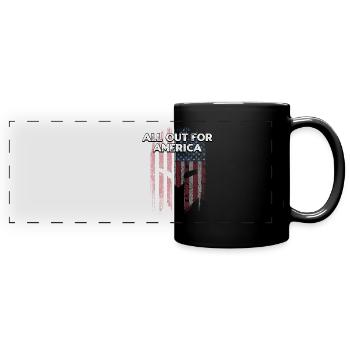 All Out for America 4th of July Independence - Mug panoramique uni - noir - Devant