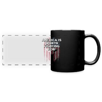 L’Amérique vaut la peine de se battre pour la fierté patriotique - Mug panoramique uni - noir - Devant