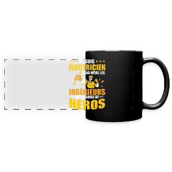 Cadeau mécanicien garage mécano humour voiture - Mug panoramique uni - noir - Devant