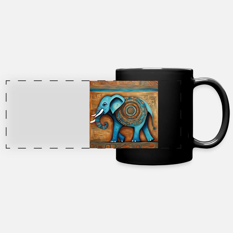 elephant - Full Colour Panoramic Mug - black