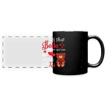 Cadeau Saint Valentin Homme Femme humour Ourson - Mug panoramique uni - noir - Devant