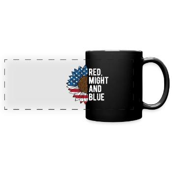 Red Might and Blue American Flag Military US Flag - Full Colour Panoramic Mug - black - Front