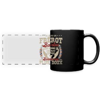 Je suis un frérot barbu normal fans barbe - Mug panoramique uni - noir - Devant