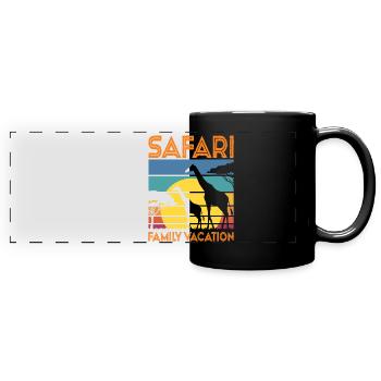 Safari Family Holiday - Full Colour Panoramic Mug - black - Front