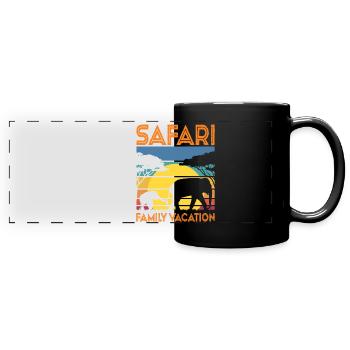 Safari Family Holiday - Full Colour Panoramic Mug - black - Front