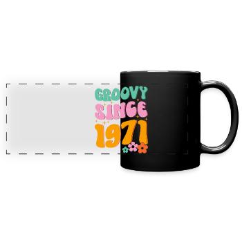 Groovy Hippie since 1971 - Full Colour Panoramic Mug - black - Front