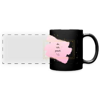 du ich passt Freundschaftstasse - Panorama-Tasse farbig - Schwarz - Vorne
