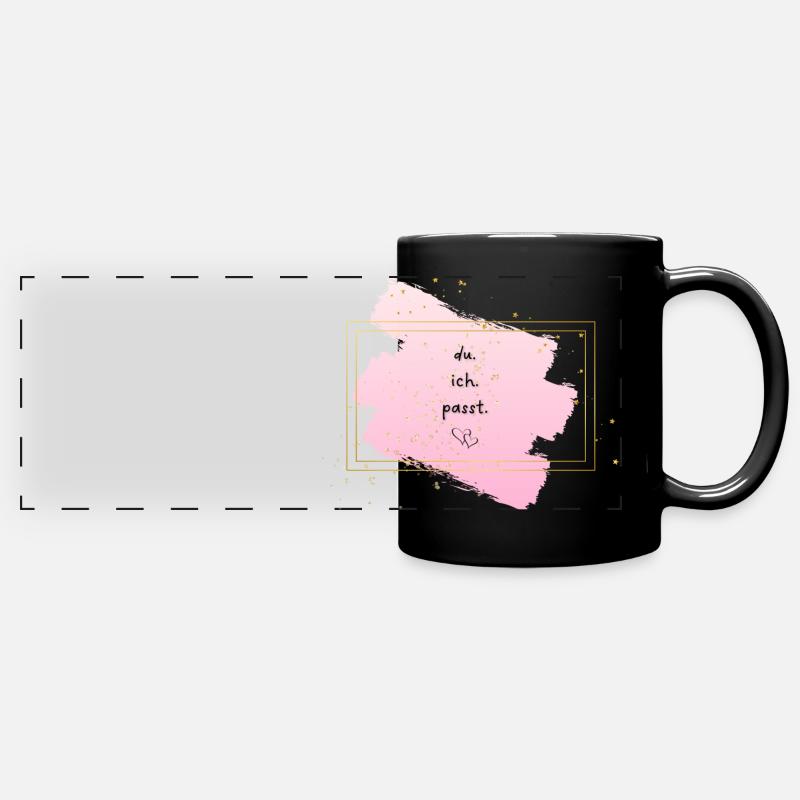 du ich passt Freundschaftstasse - Panorama-Tasse farbig - Schwarz